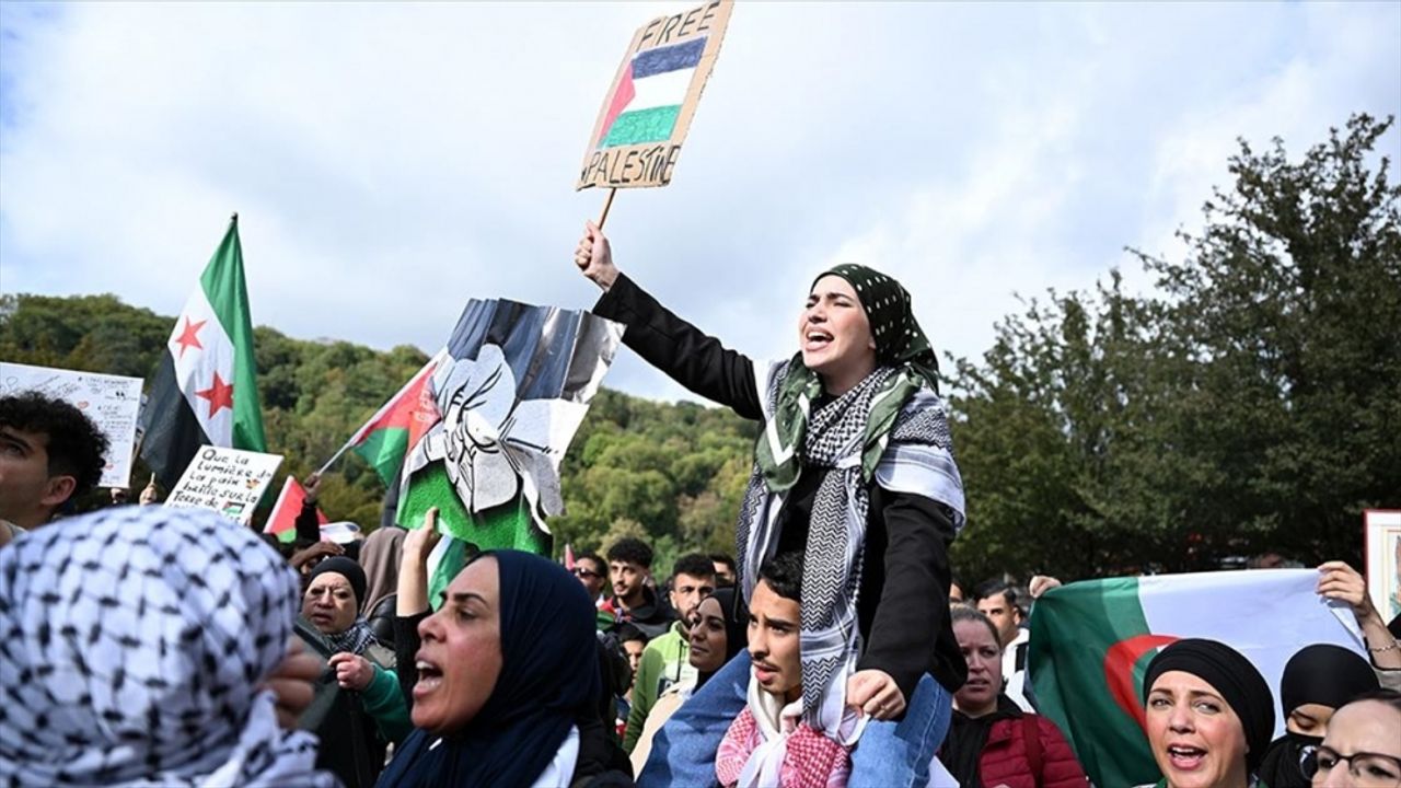 Belçika'da Filistin'e destek gösterisi düzenlendi