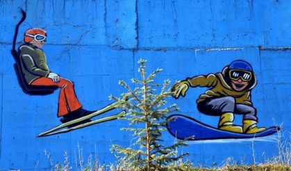 Cıbıltepe Kayak Merkezi grafitilerle renkleniyor