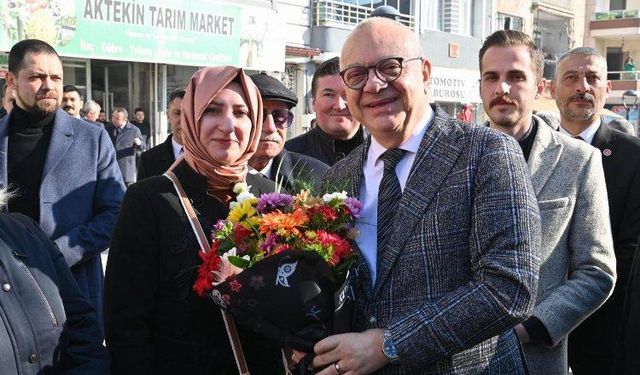 Başkan Ergün'e Kırkağaç'ta coşkulu karşılama